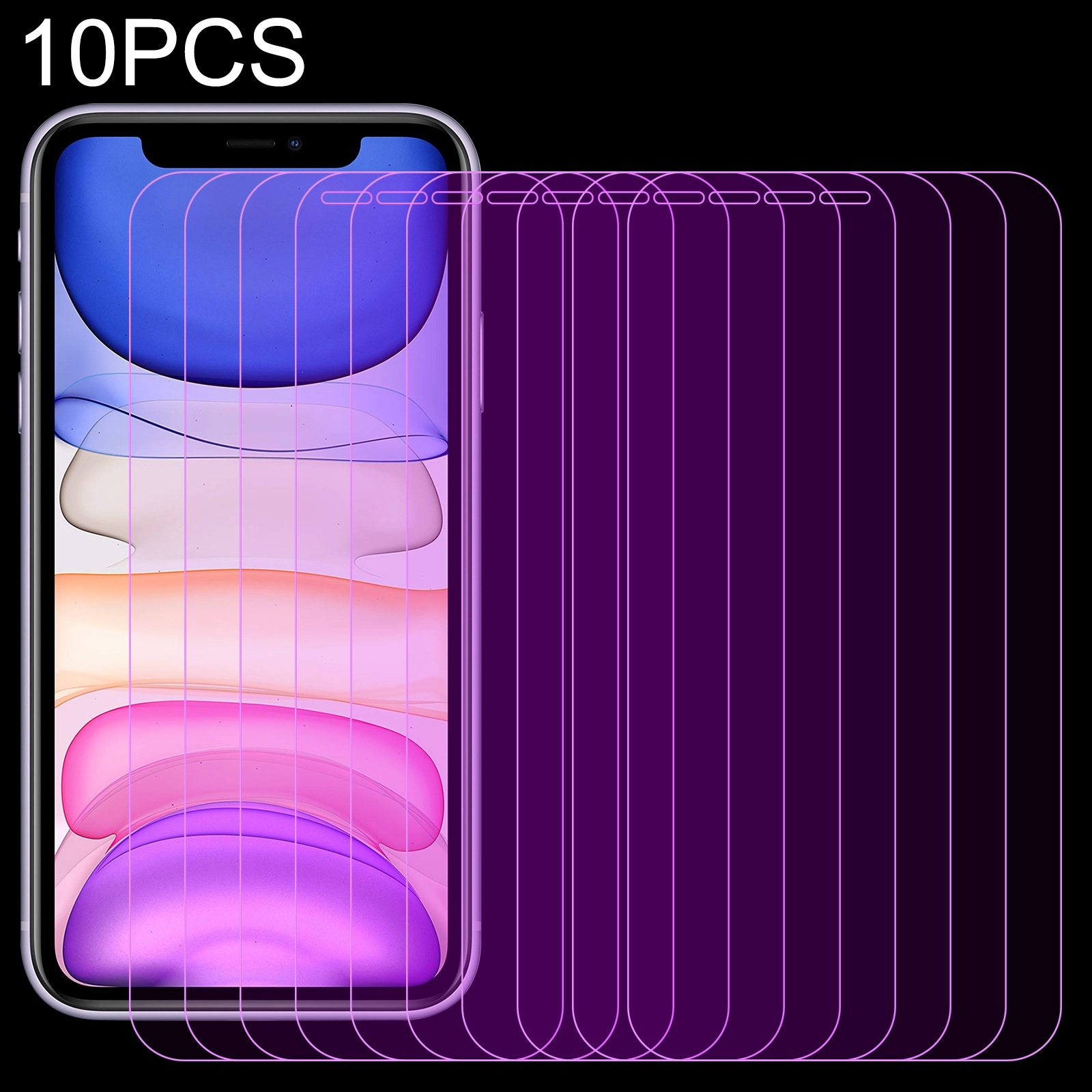 For iPhone 11 / XR 10pcs Purple Light Eye Protection Tempered Glass Film For iPhone 11 / XR 10pcs Purple Light Eye Protection Tempered Glass Film