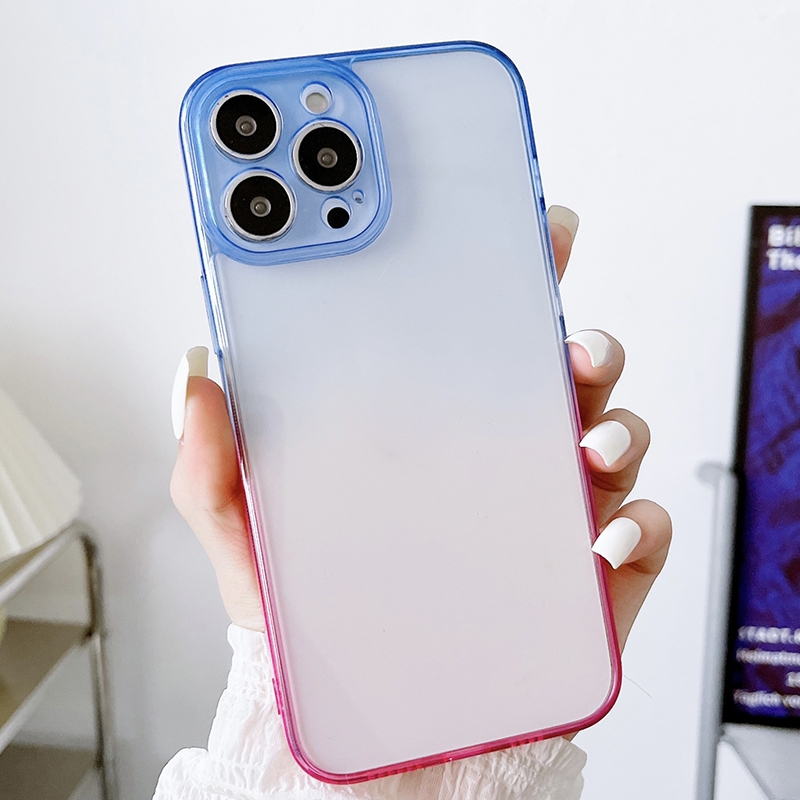 For iPhone 11 Pro Acrylic Gradient Phone Case (Blue Pink) For iPhone 11 Pro Acrylic Gradient Phone Case (Blue Pink)
