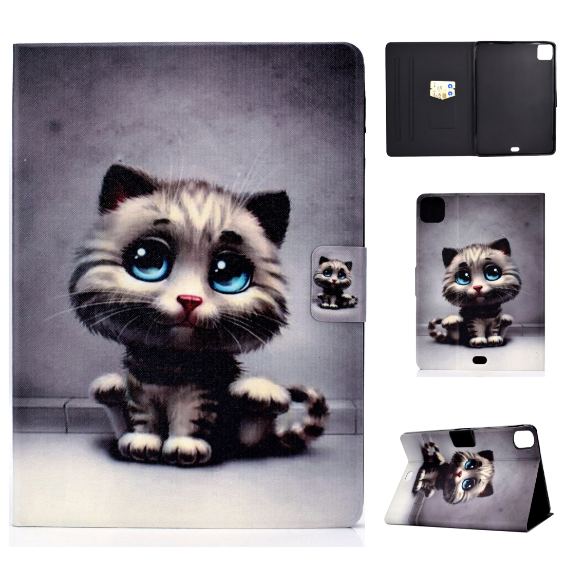 For iPad Pro 11 2020 Electric Pressed TPU Left and Right Open Flat Leather Tablet Case with Sleep Function & Card Buckle Anti-skid Strip(Pet Cat) For iPad Pro 11 2020 Electric Pressed TPU Left and Right Open Flat Leather Tablet Case with Sleep Function & Card Buckle Anti-skid Strip(Pet Cat)