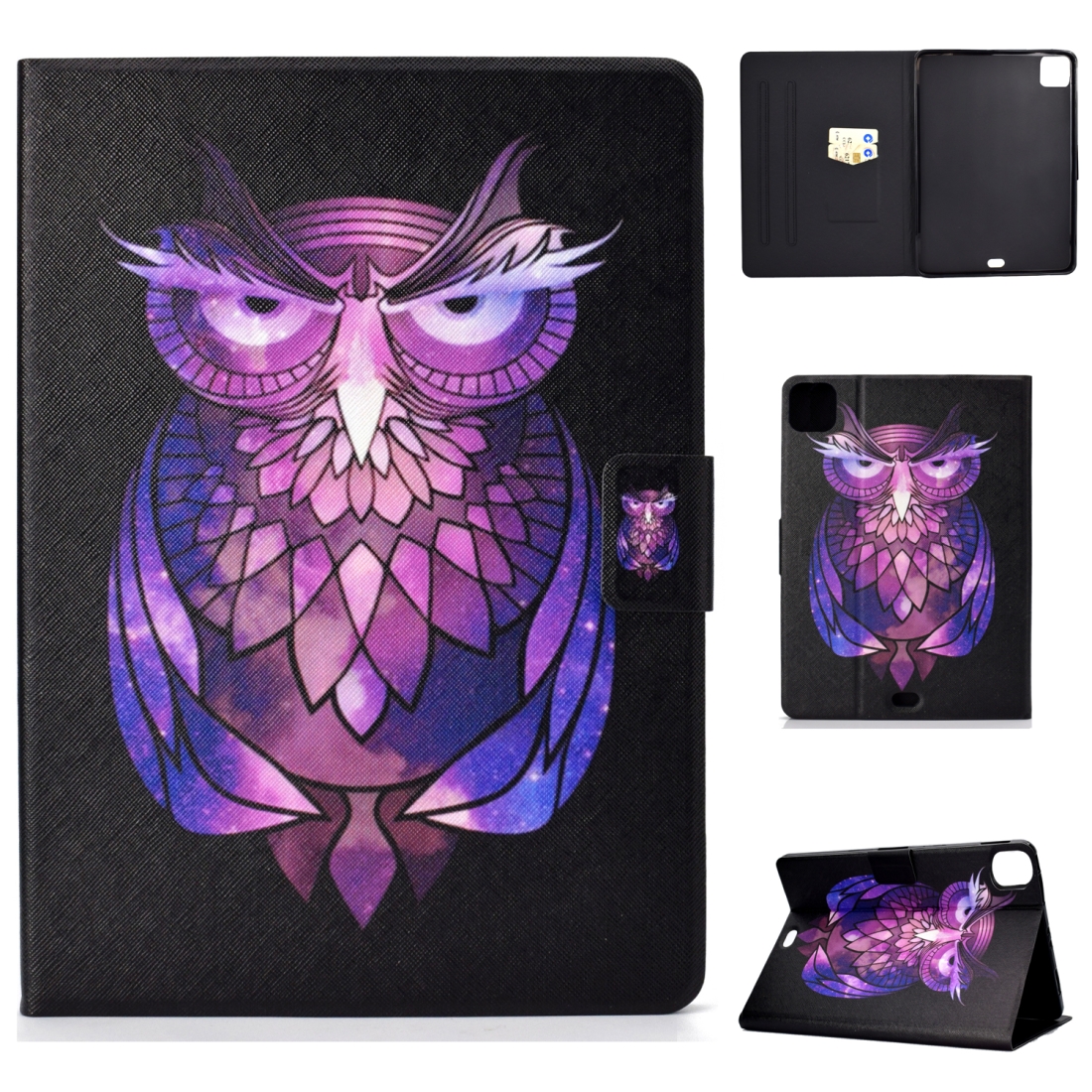 For iPad Pro 11 2020 Electric Pressed TPU Left and Right Open Flat Leather Tablet Case with Sleep Function & Card Buckle Anti-skid Strip(Owl) For iPad Pro 11 2020 Electric Pressed TPU Left and Right Open Flat Leather Tablet Case with Sleep Function & Card Buckle Anti-skid Strip(Owl)