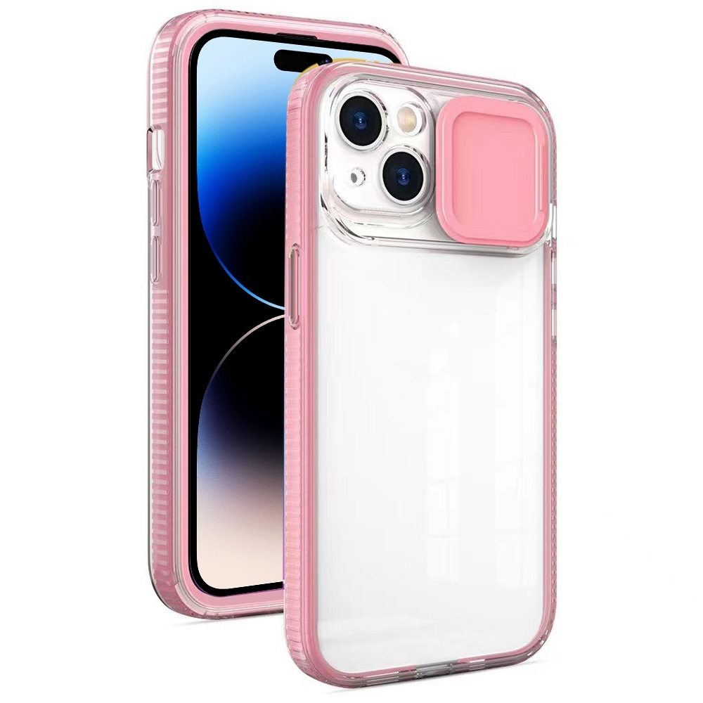 For iPhone 14 Pro Sliding Camera Phone Case(Pink) For iPhone 14 Pro Sliding Camera Phone Case(Pink)