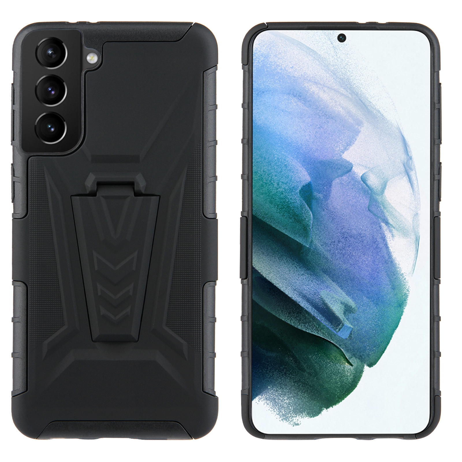 For Samsung Galaxy S21+ 5G Back Belt Clip Phone Case(Black) For Samsung Galaxy S21+ 5G Back Belt Clip Phone Case(Black)
