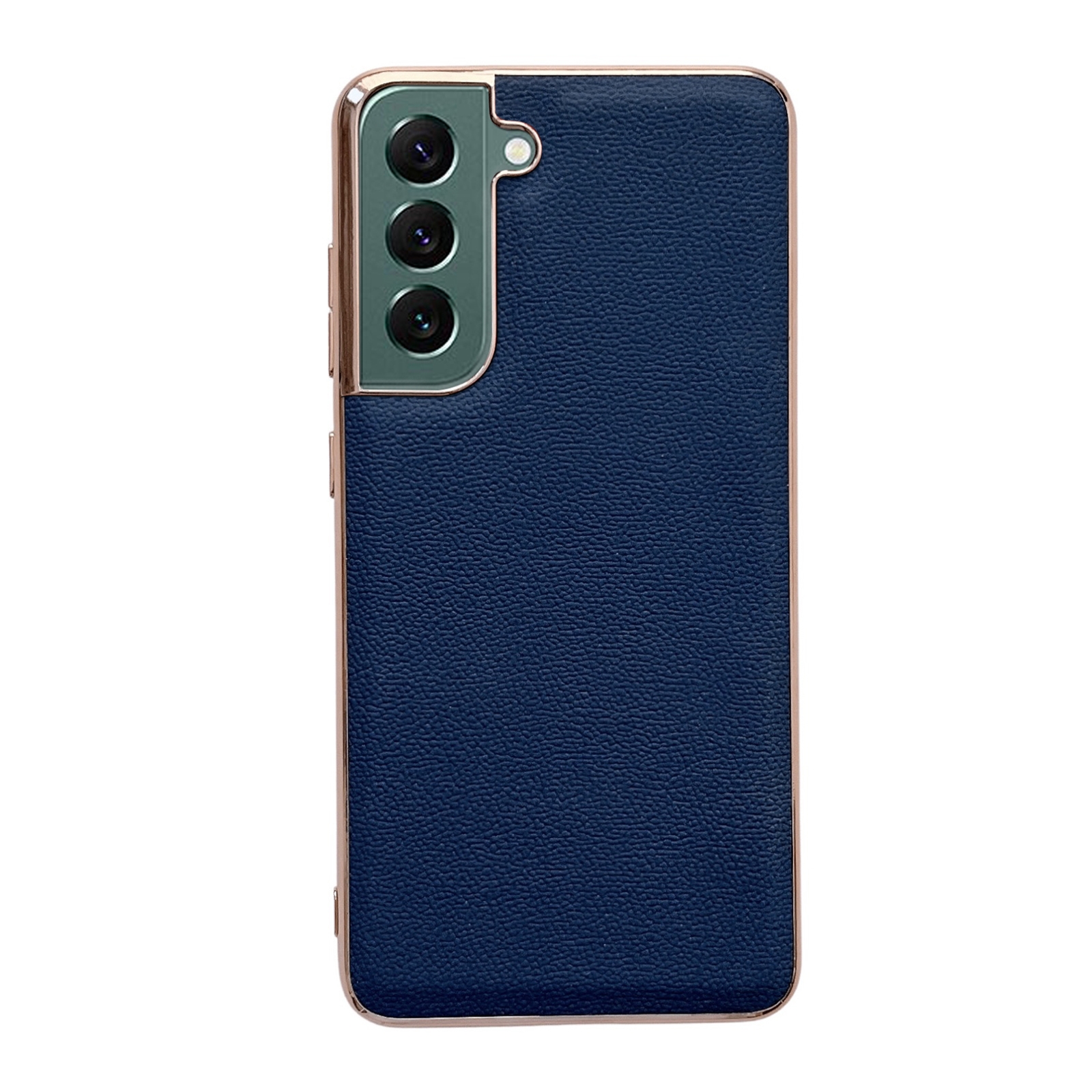 For Samsung Galaxy S21+ 5G Genuine Leather Luolai Series Nano Electroplating Phone Case(Dark Blue) For Samsung Galaxy S21+ 5G Genuine Leather Luolai Series Nano Electroplating Phone Case(Dark Blue)