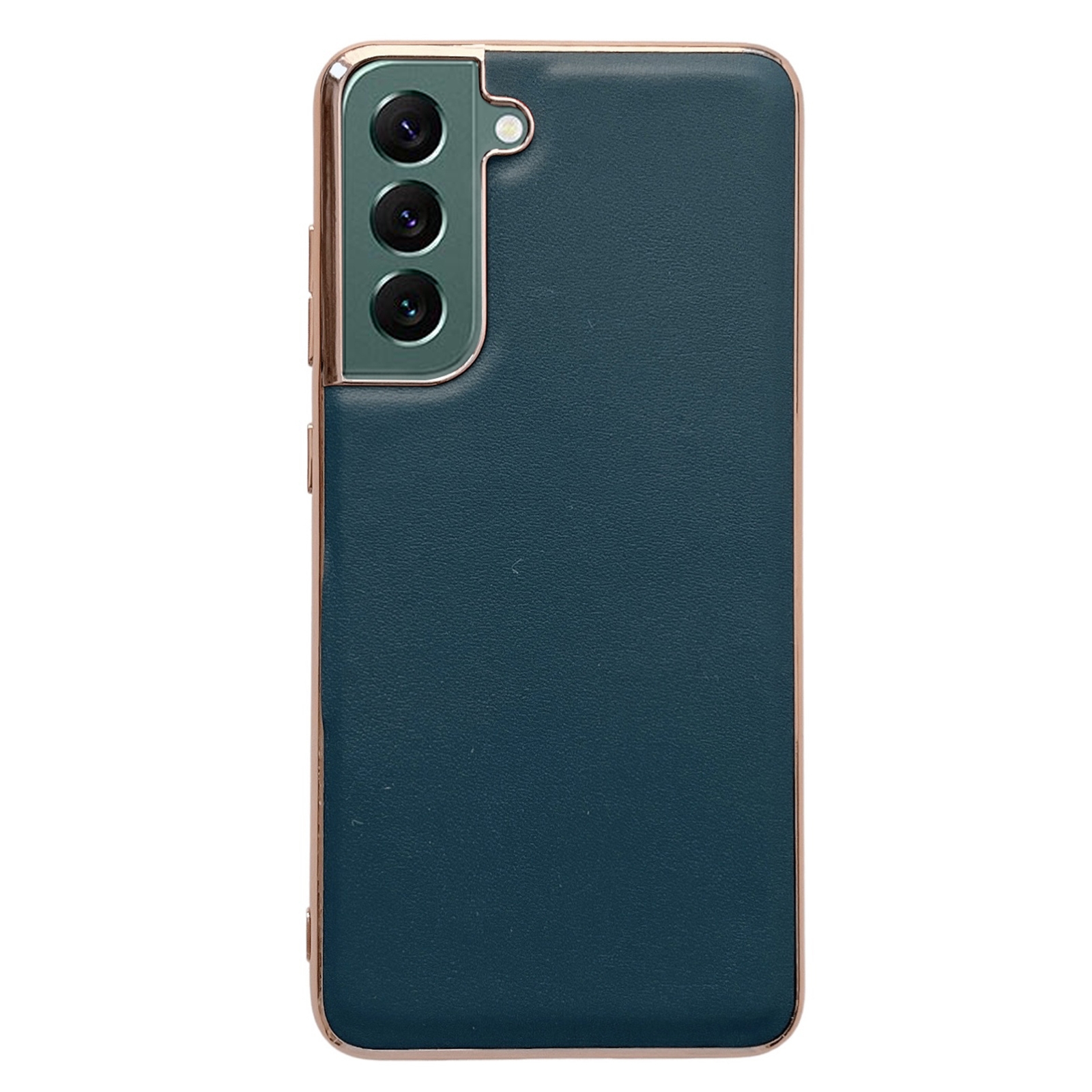 For Samsung Galaxy S22 5G Genuine Leather Xiaoya Series Nano Electroplating Phone Case(Green) For Samsung Galaxy S22 5G Genuine Leather Xiaoya Series Nano Electroplating Phone Case(Green)