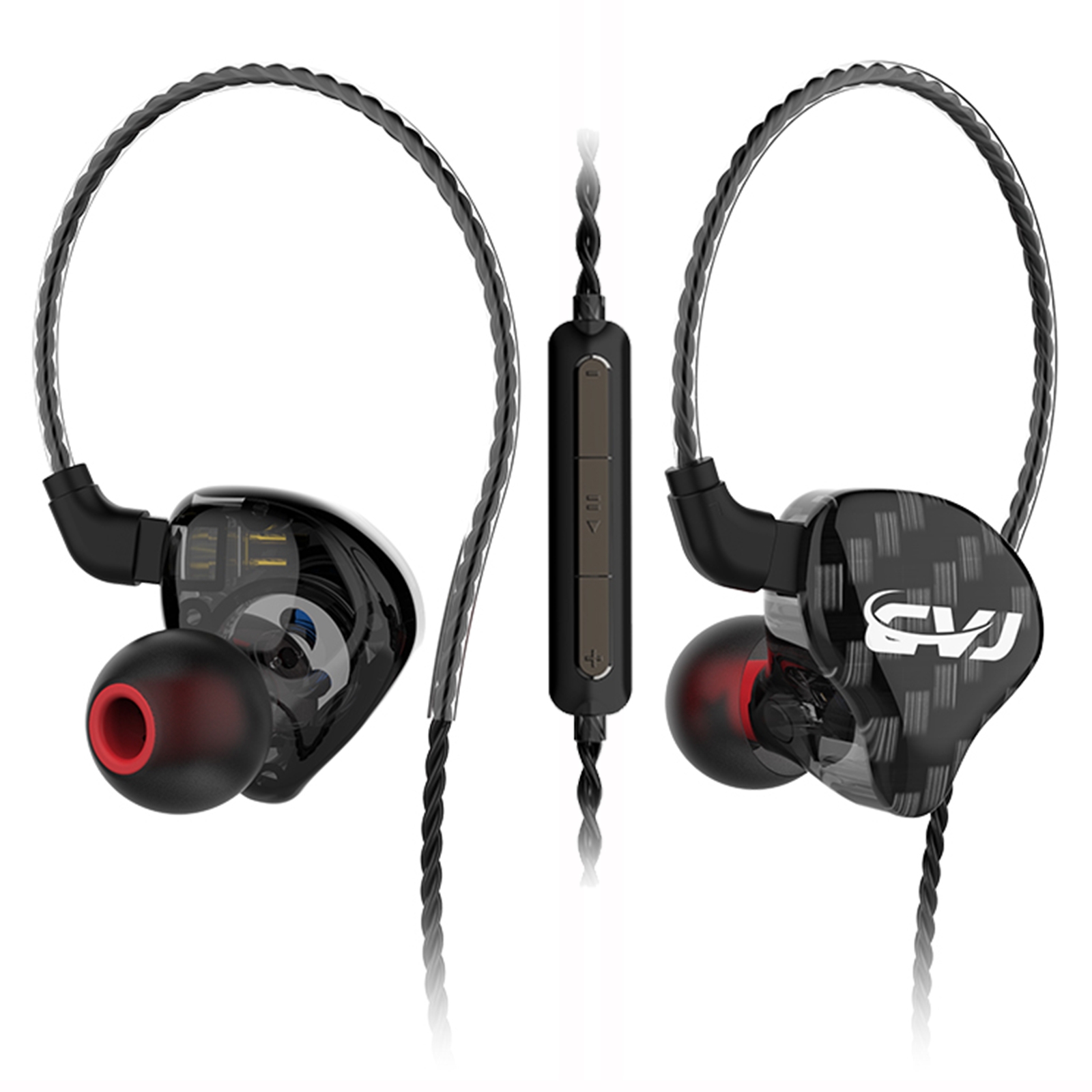 CVJ-CSA Dual Magnetic Coil Iron Hybrid Drive HIFI In-ear Wired Earphone, Style:With Mic(Black) CVJ-CSA Dual Magnetic Coil Iron Hybrid Drive HIFI In-ear Wired Earphone, Style:With Mic(Black)