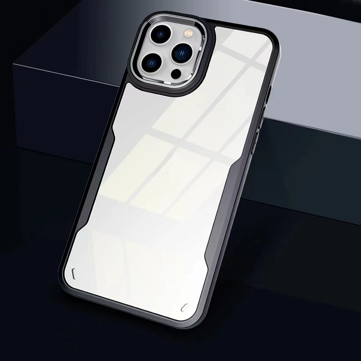 For iPhone 14 Pro Transparent Acrylic + TPU Phone Case(Black) For iPhone 14 Pro Transparent Acrylic + TPU Phone Case(Black)