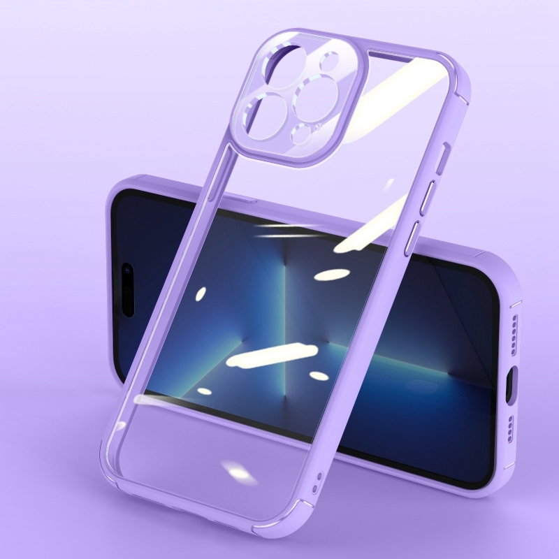 For iPhone 14 Pro Acrylic Transparent PC Phone Case(Purple) For iPhone 14 Pro Acrylic Transparent PC Phone Case(Purple)