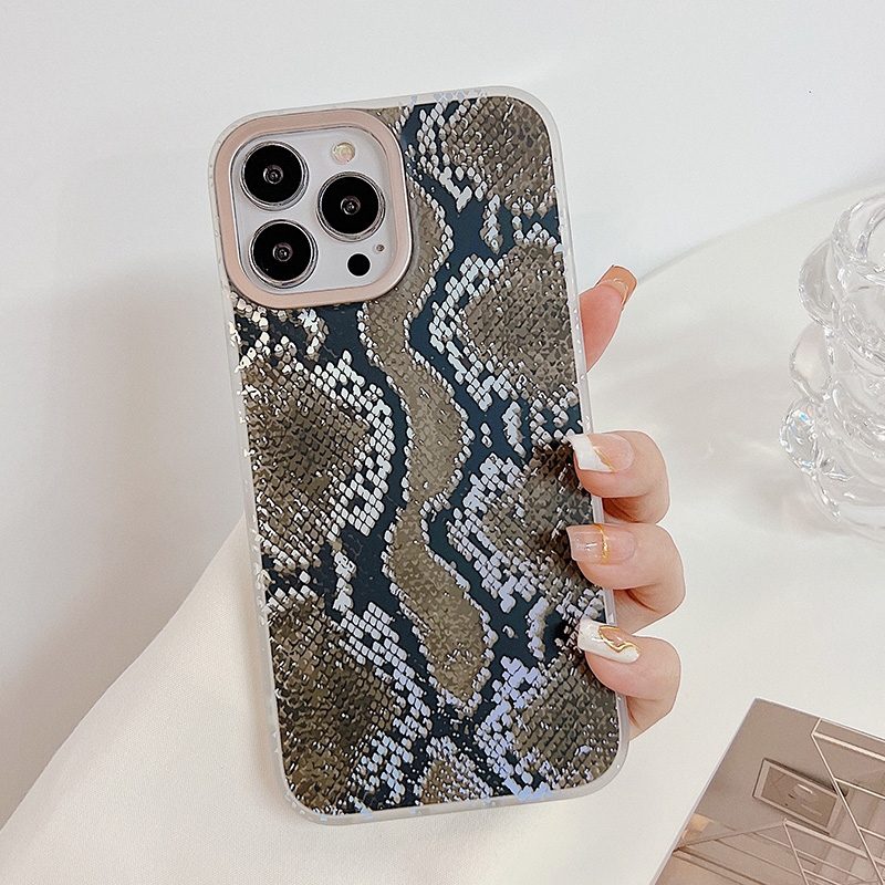 For iPhone 14 Pro Snake Texture Dual-side Laminating TPU Phone Case(Brown) For iPhone 14 Pro Snake Texture Dual-side Laminating TPU Phone Case(Brown)