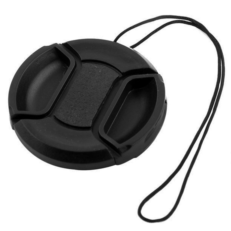 77mm Center Pinch Camera Lens Cap for Canon (Black)