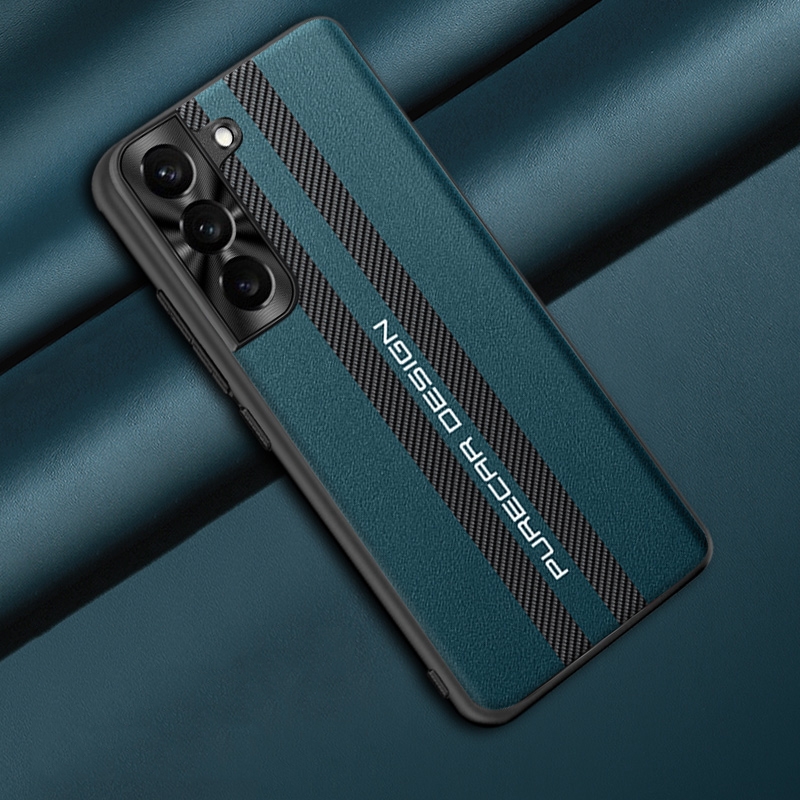 For Samsung Galaxy S22 5G Carbon Fiber Texture Plain Leather Phone Case(Dark Green) For Samsung Galaxy S22 5G Carbon Fiber Texture Plain Leather Phone Case(Dark Green)