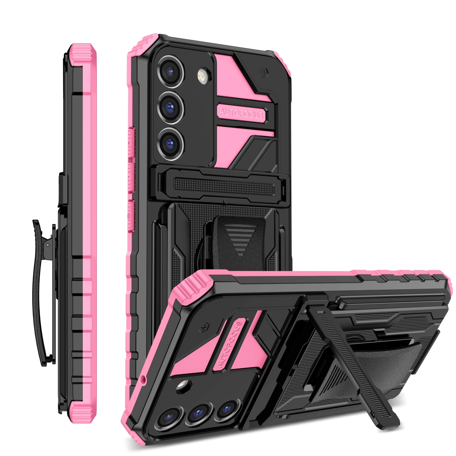 For Samsung Galaxy S22 5G King Kong Back Clip Series Holder Phone Case(Pink) For Samsung Galaxy S22 5G King Kong Back Clip Series Holder Phone Case(Pink)