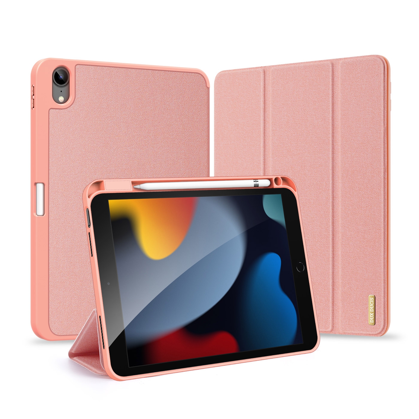 For iPad 10.2 2022 DUX DUCIS Domo Series PU Tablet Case with Pen Slot(Pink) For iPad 10.2 2022 DUX DUCIS Domo Series PU Tablet Case with Pen Slot(Pink)