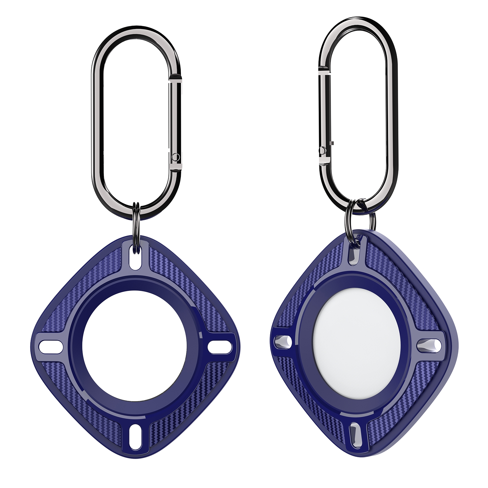 Locator Anti-Lost Square Carbon Fiber Case with Keychain Ring For AirTag(Blue) Locator Anti-Lost Square Carbon Fiber Case with Keychain Ring For AirTag(Blue)
