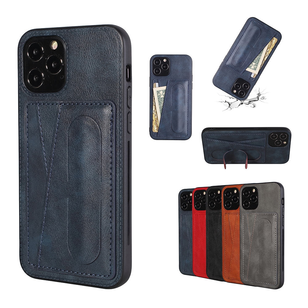 For iPhone 14 PU Leather Card Slot Phone Case (Blue) For iPhone 14 PU Leather Card Slot Phone Case (Blue)