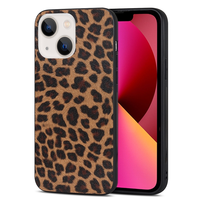 For iPhone 14 TPU Leather Phone Case (Yellow Leopard Texture) For iPhone 14 TPU Leather Phone Case (Yellow Leopard Texture)