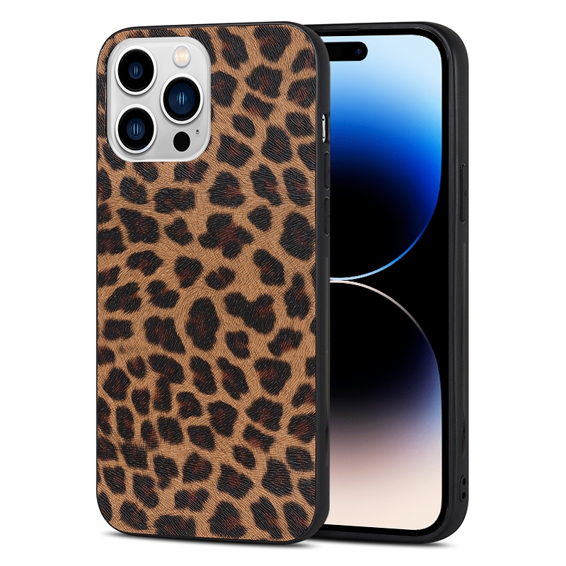 For iPhone 14 Pro TPU Leather Phone Case(Yellow Leopard Texture) For iPhone 14 Pro TPU Leather Phone Case(Yellow Leopard Texture)