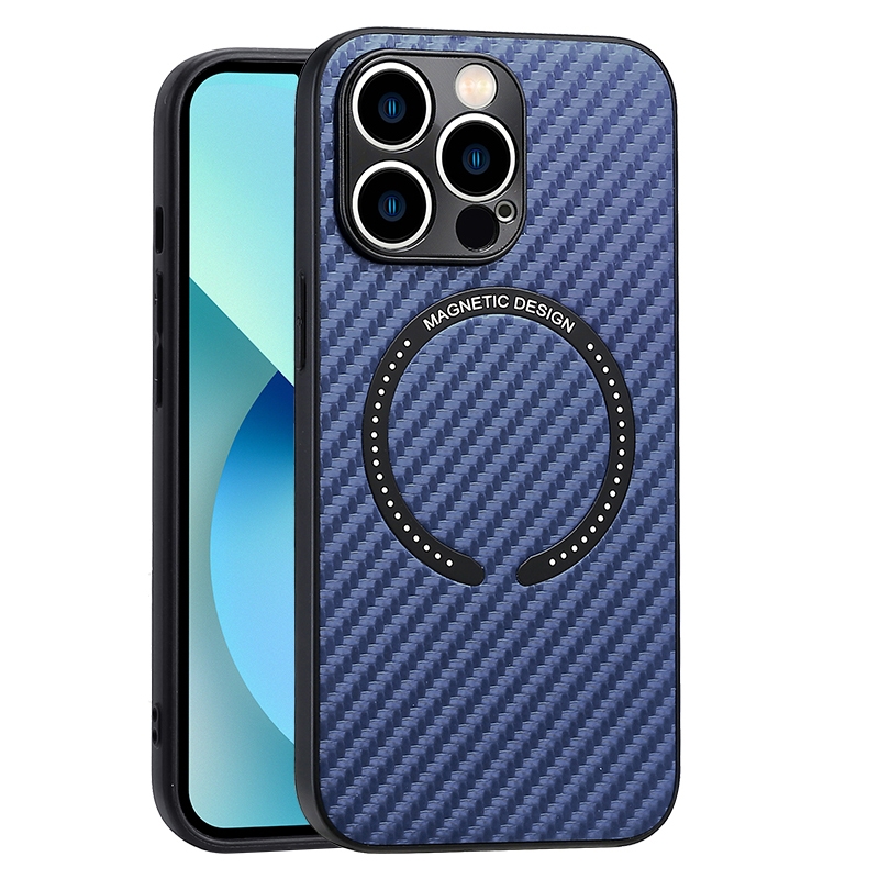 For iPhone 11 Carbon Fiber Texture MagSafe Magnetic Phone Case (Blue) For iPhone 11 Carbon Fiber Texture MagSafe Magnetic Phone Case (Blue)