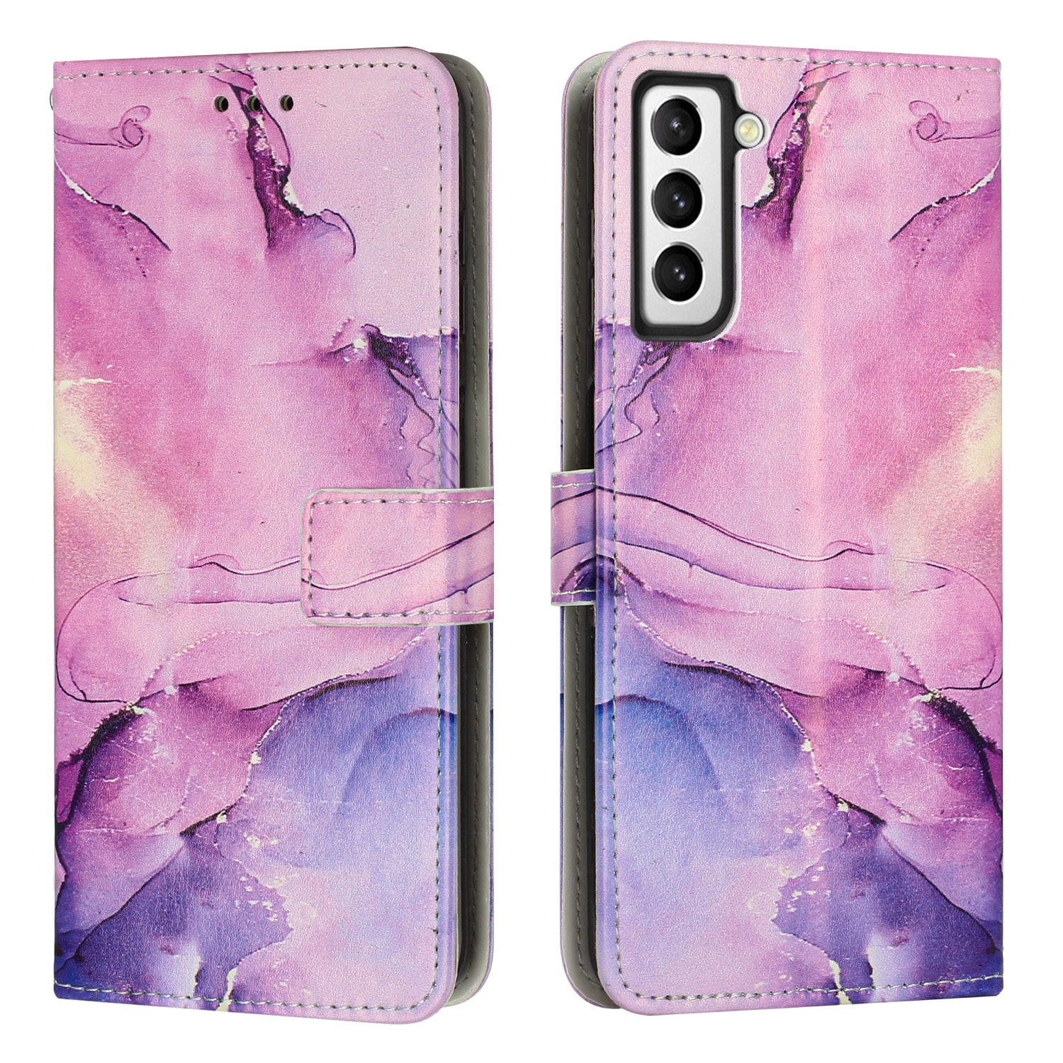 For Samsung Galaxy S22 5G Painted Marble Pattern Leather Phone Case(Purple) For Samsung Galaxy S22 5G Painted Marble Pattern Leather Phone Case(Purple)