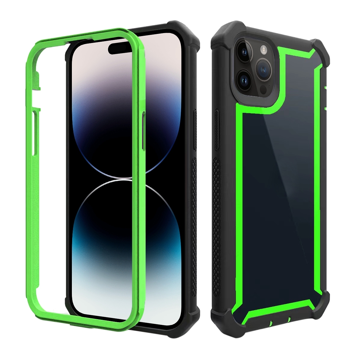 For iPhone 14 Pro Shockproof Space Phone Case(Black Green) For iPhone 14 Pro Shockproof Space Phone Case(Black Green)