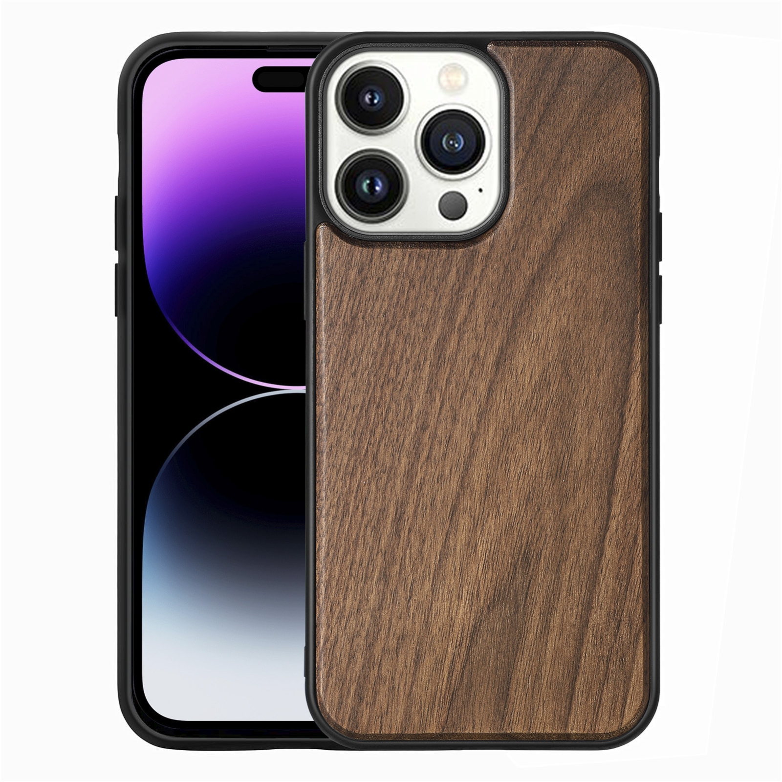 For iPhone 14 Pro TPU + Solid Wood Phone Case(Walnut) For iPhone 14 Pro TPU + Solid Wood Phone Case(Walnut)