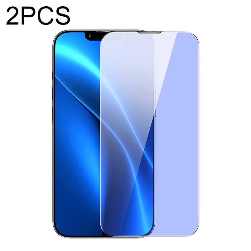 For iPhone 14 / 13 / 13 Pro Baseus 2pcs 0.3mm Nano Crystal Anti Blue-ray Tempered Glass Film For iPhone 14 / 13 / 13 Pro Baseus 2pcs 0.3mm Nano Crystal Anti Blue-ray Tempered Glass Film