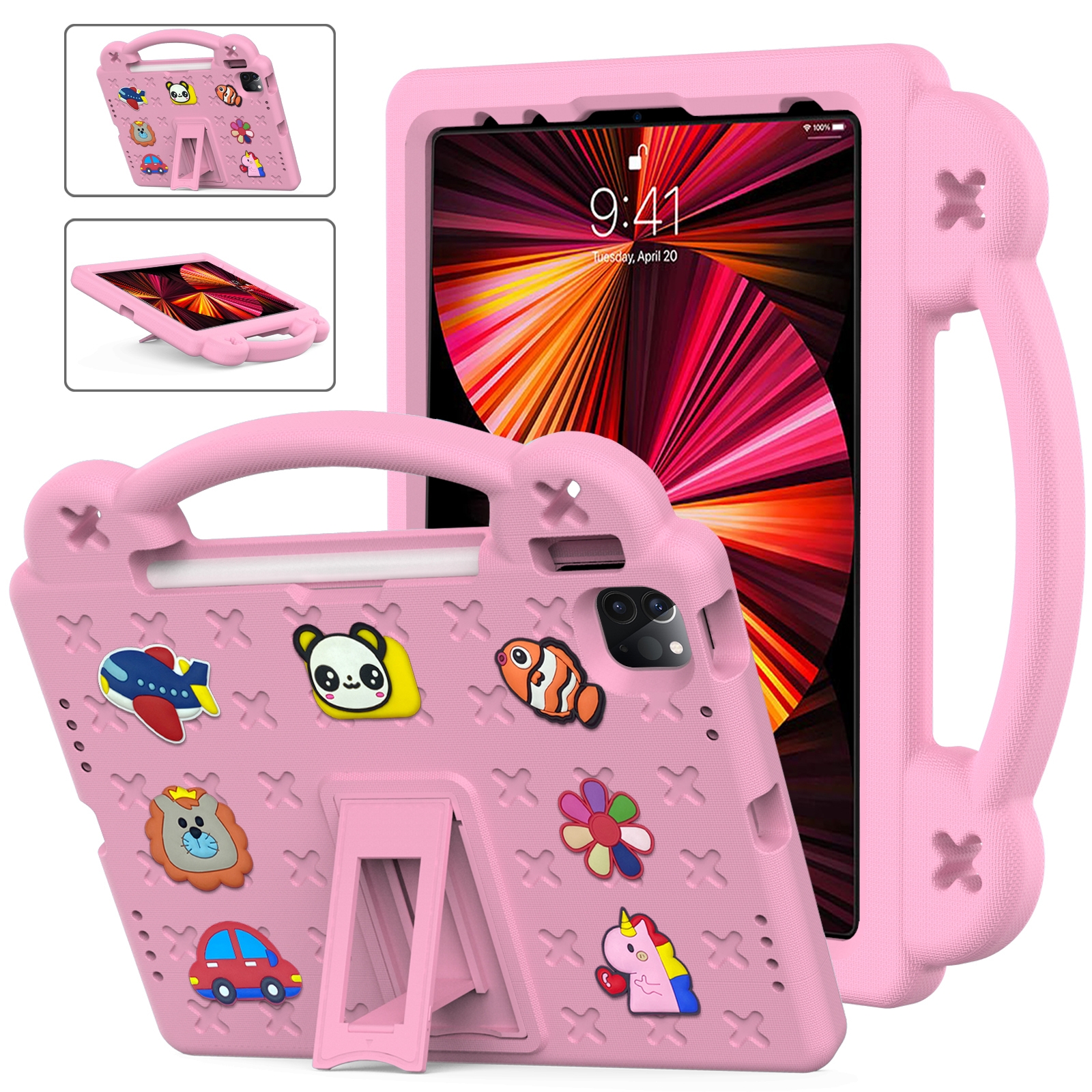 Handle Kickstand Children EVA Shockproof Tablet Case For iPad Pro 11 2018 / 2020 / 2021(Pink) Handle Kickstand Children EVA Shockproof Tablet Case For iPad Pro 11 2018 / 2020 / 2021(Pink)