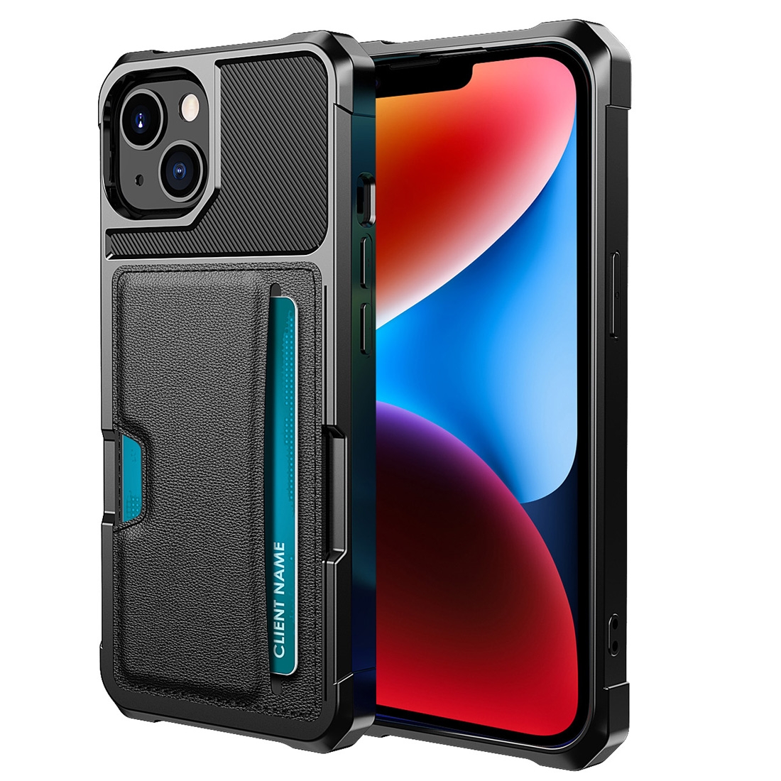 For iPhone 14 ZM02 Card Slot Holder Phone Case (Black) For iPhone 14 ZM02 Card Slot Holder Phone Case (Black)