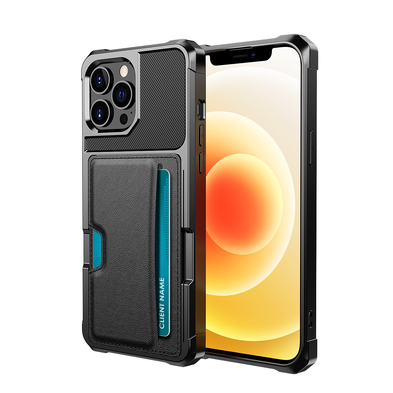 For iPhone 13 Pro Max ZM02 Card Slot Holder Phone Case (Black) For iPhone 13 Pro Max ZM02 Card Slot Holder Phone Case (Black)