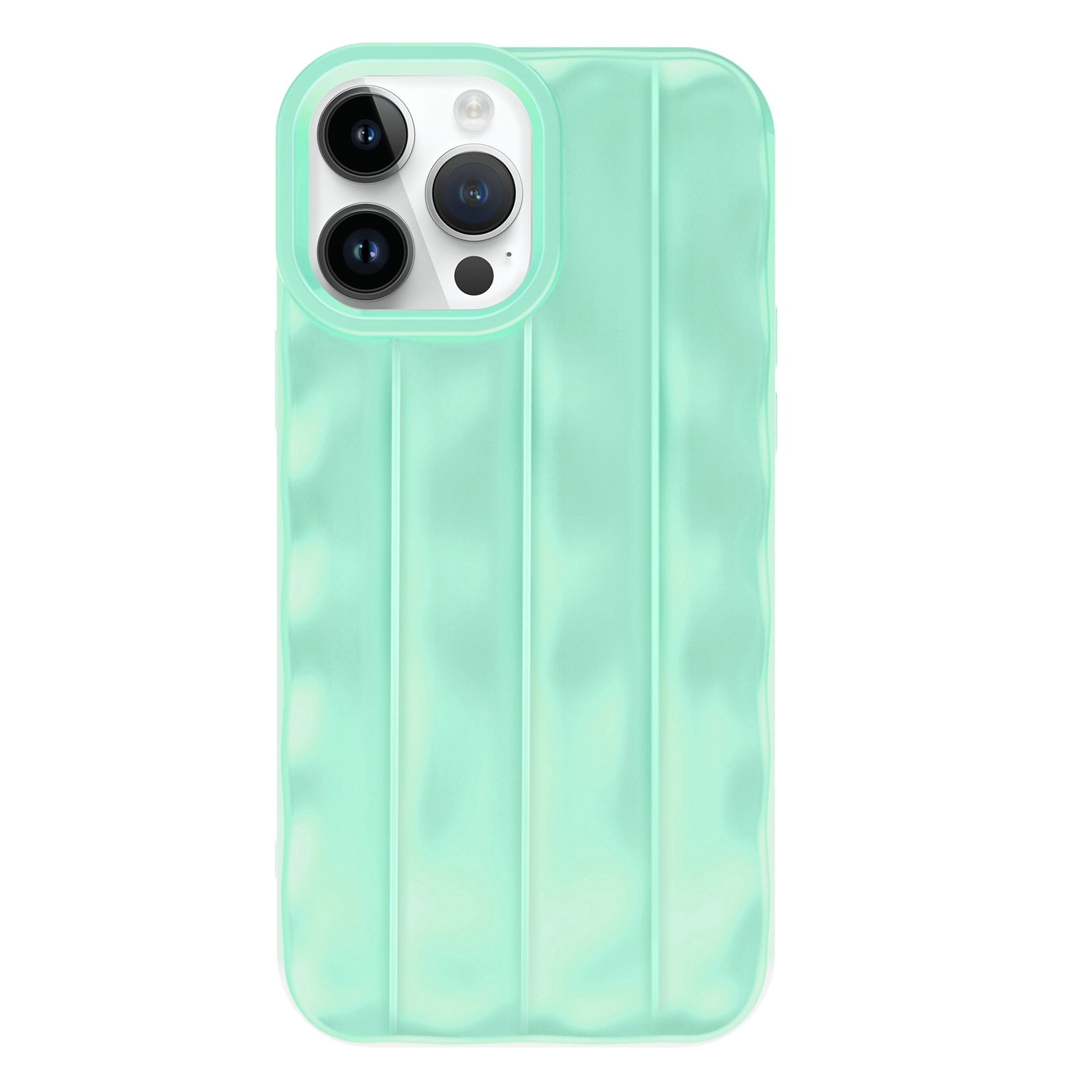 For iPhone 14 Pro 3D Stripe TPU Phone Case(Mint Green) For iPhone 14 Pro 3D Stripe TPU Phone Case(Mint Green)