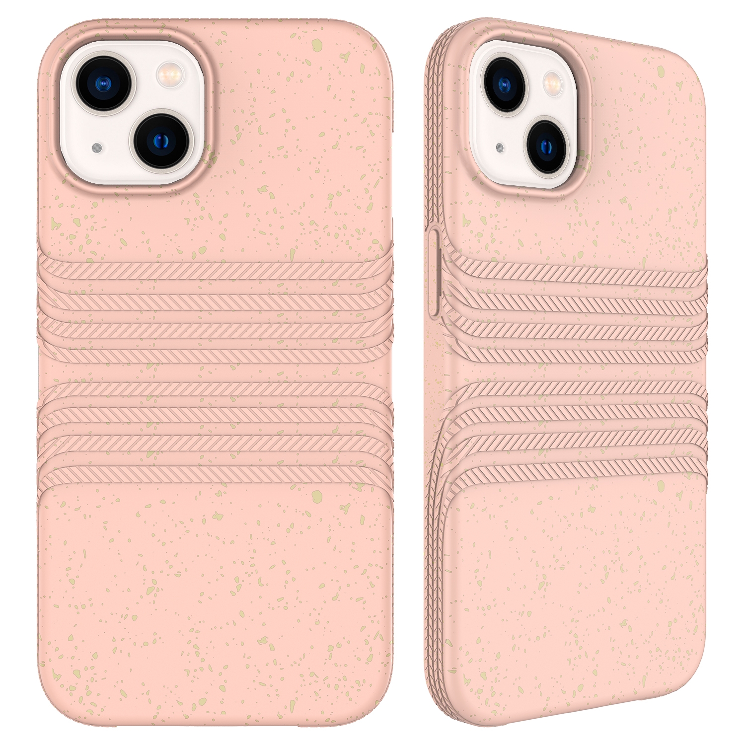 For iPhone 14 Wheat Straw Material Degradable TPU Phone Case(Pink) For iPhone 14 Wheat Straw Material Degradable TPU Phone Case(Pink)
