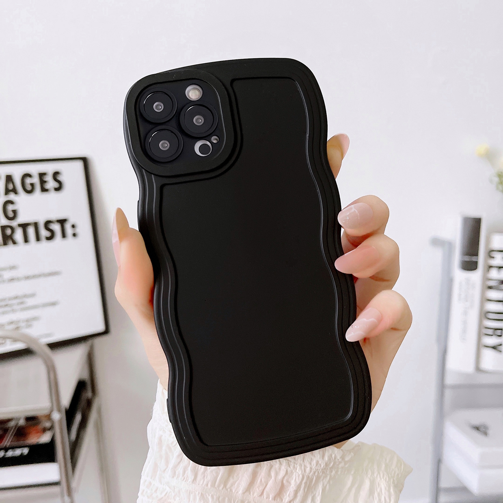 For iPhone 14 Pro Wave Edge Silicone Phone Case(Black) For iPhone 14 Pro Wave Edge Silicone Phone Case(Black)