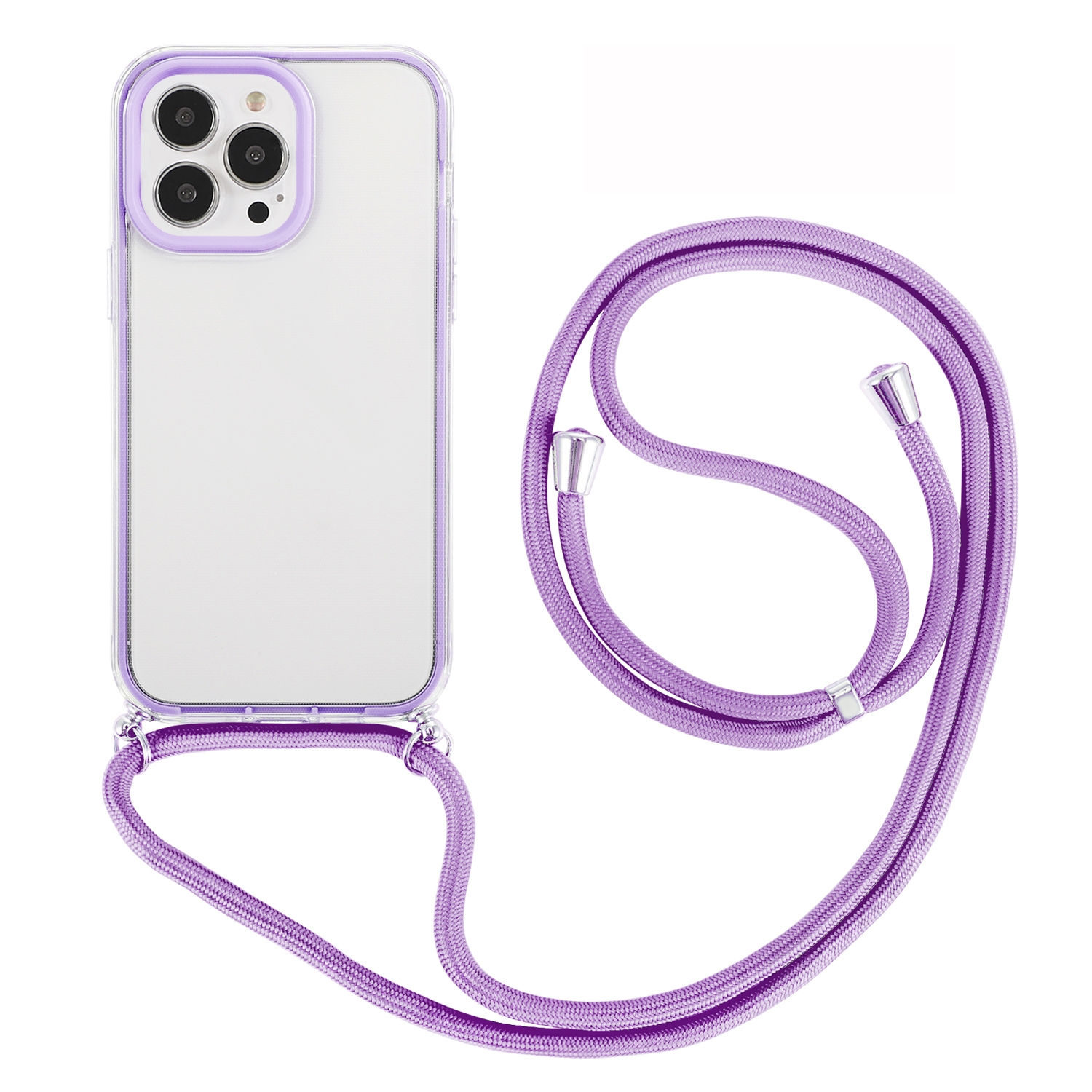 For iPhone 14 Pro 3 In 1 PC + TPU Transparent Phone Case(Purple)