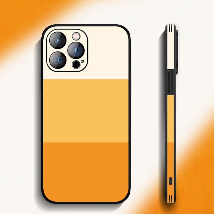 For iPhone 14 Plus Tricolor Gradient Lambskin Phone Case(Yellow) For iPhone 14 Plus Tricolor Gradient Lambskin Phone Case(Yellow)