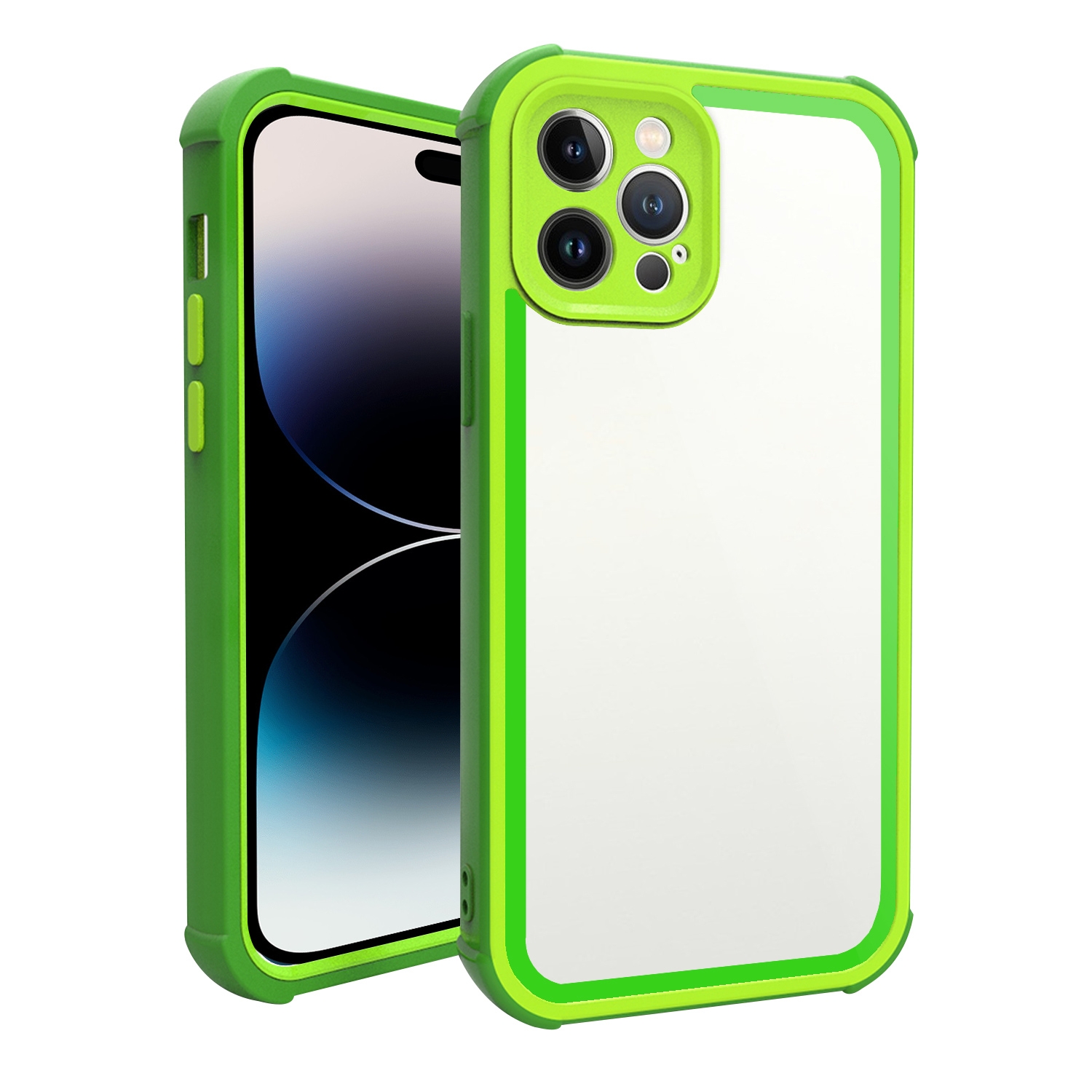 For iPhone 14 Pro Acrylic + TPU Shockproof Phone Case(Grass Green) For iPhone 14 Pro Acrylic + TPU Shockproof Phone Case(Grass Green)