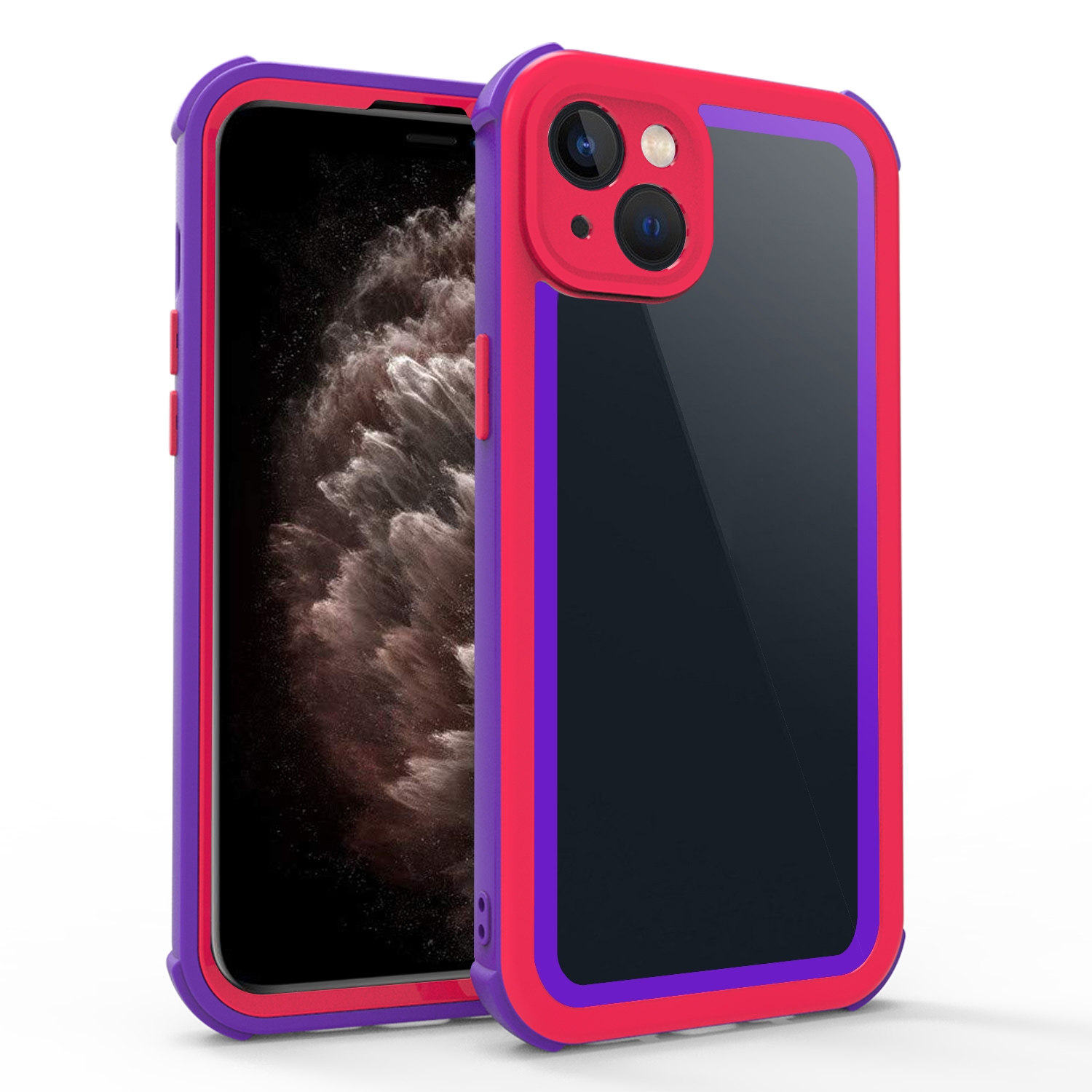 For iPhone 11 Acrylic + TPU Shockproof Phone Case(Blue Purple + Rose Red) For iPhone 11 Acrylic + TPU Shockproof Phone Case(Blue Purple + Rose Red)