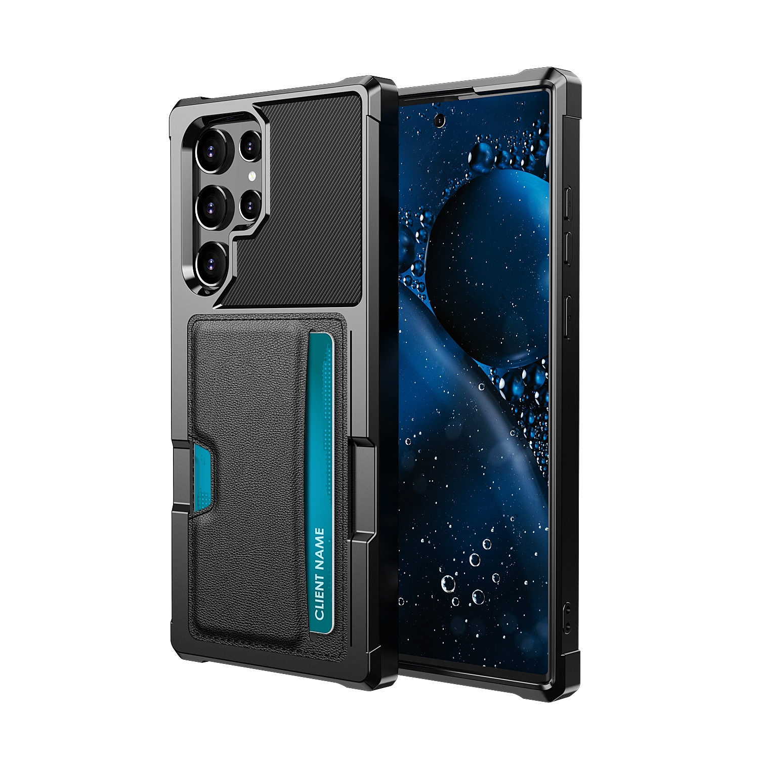 For Samsung Galaxy S22 Ultra 5G ZM02 Card Slot Holder Phone Case(Black) For Samsung Galaxy S22 Ultra 5G ZM02 Card Slot Holder Phone Case(Black)