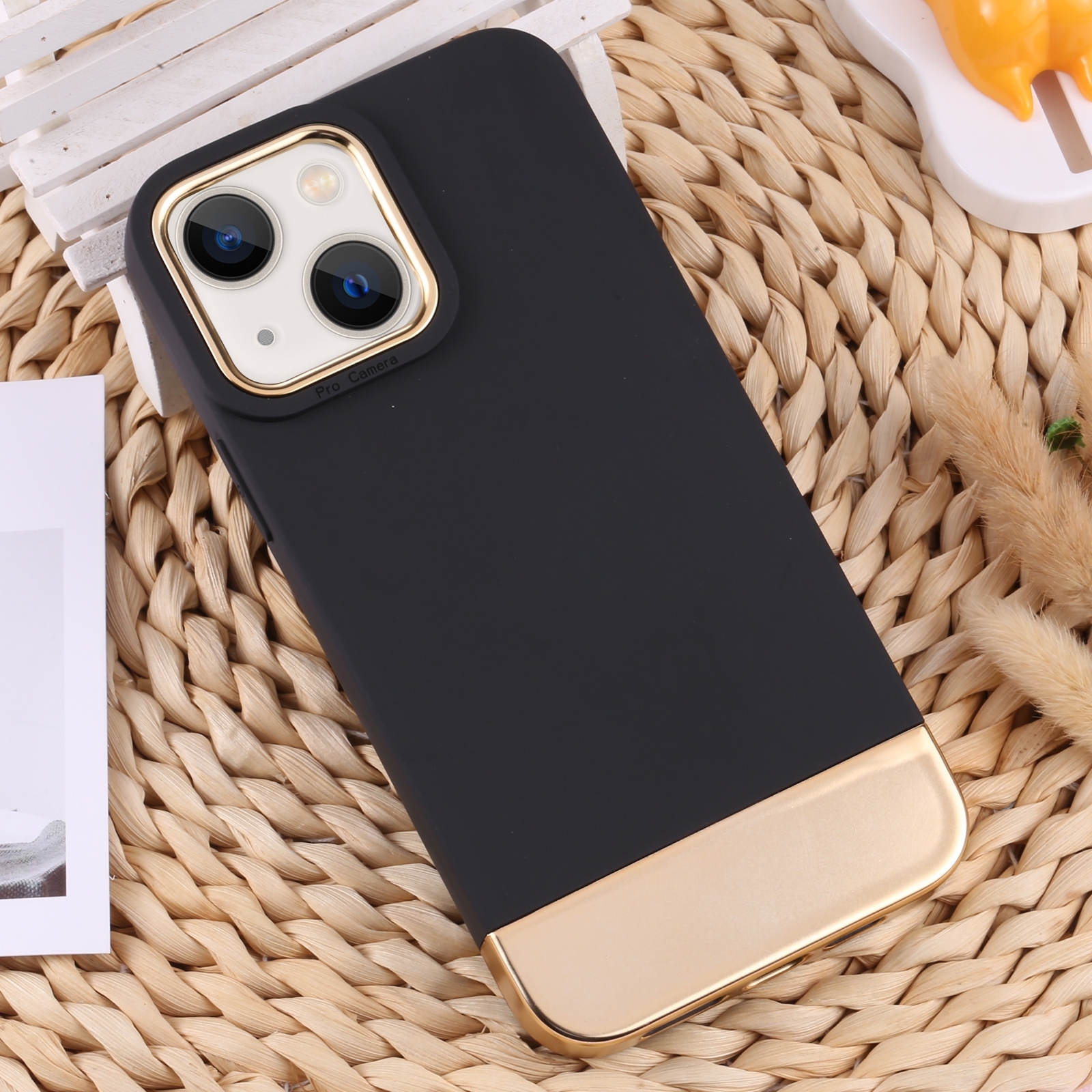 For iPhone 14 Plus TPU + Electroplated PC Phone Case(Black) For iPhone 14 Plus TPU + Electroplated PC Phone Case(Black)