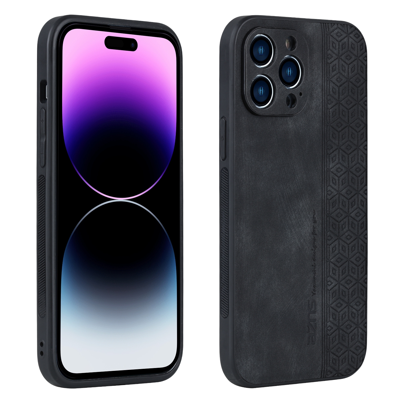 For iPhone 14 Pro AZNS 3D Embossed Skin Feel Phone Case(Black) For iPhone 14 Pro AZNS 3D Embossed Skin Feel Phone Case(Black)