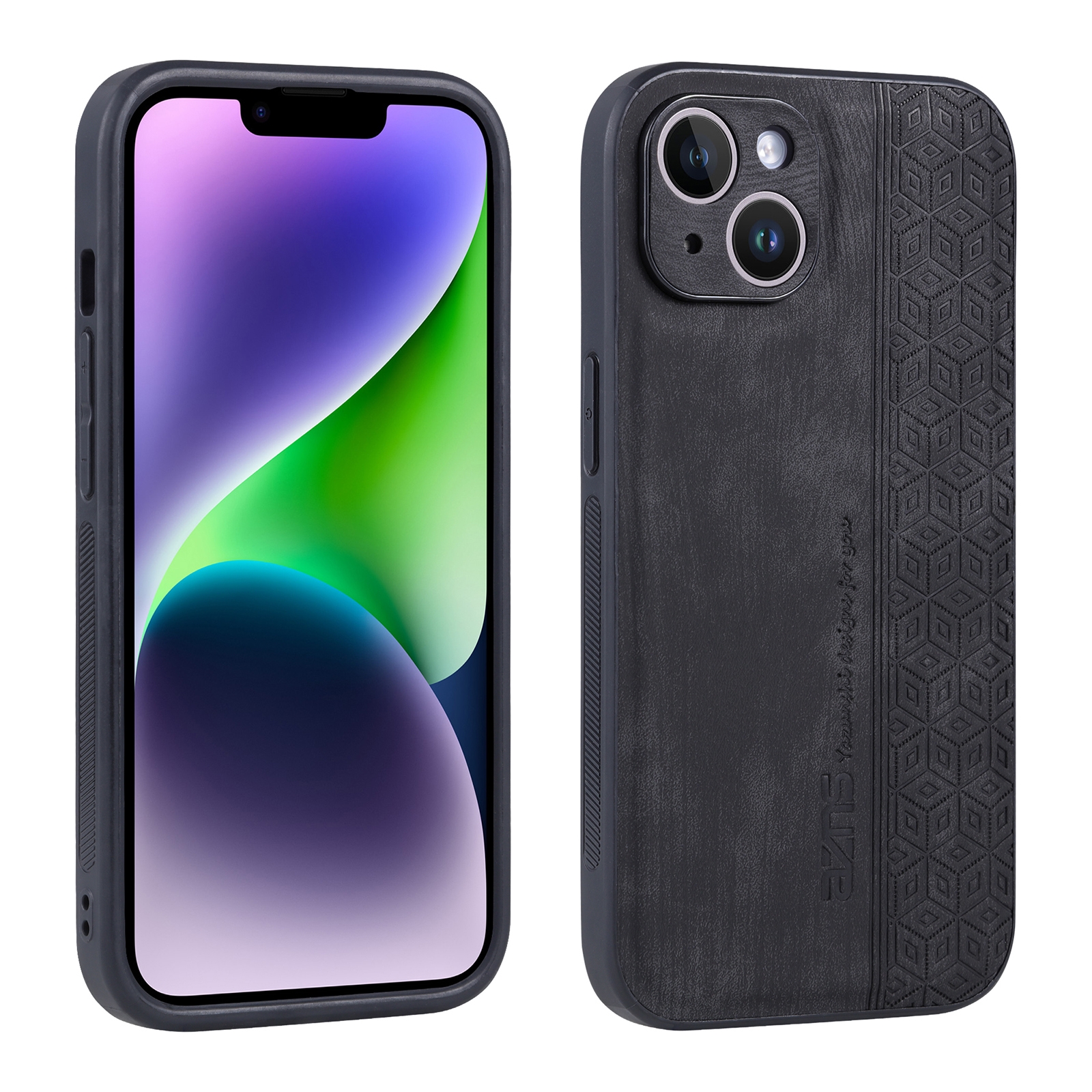 For iPhone 14 Plus AZNS 3D Embossed Skin Feel Phone Case(Black) For iPhone 14 Plus AZNS 3D Embossed Skin Feel Phone Case(Black)