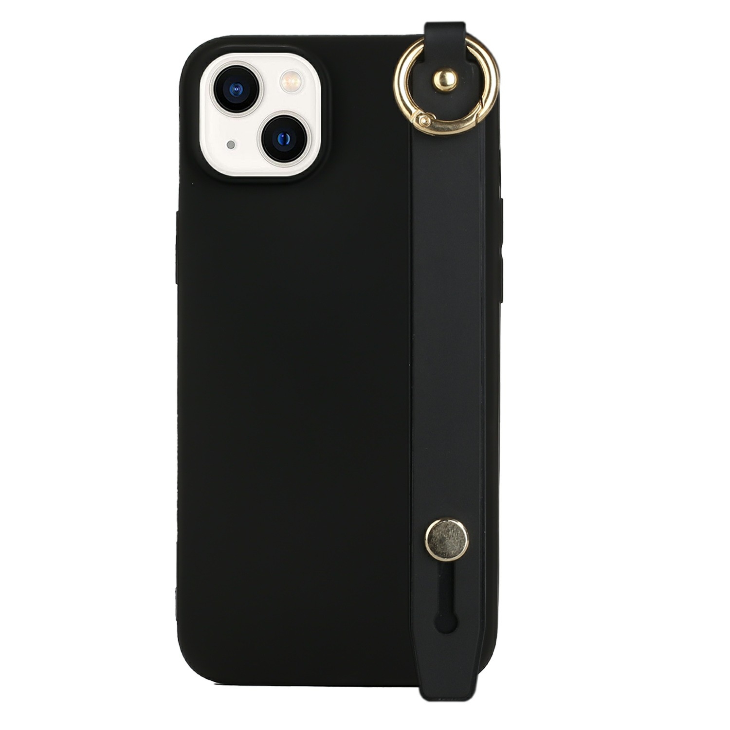For iPhone 14 Wrist Strap Holder TPU Phone Case(Black) For iPhone 14 Wrist Strap Holder TPU Phone Case(Black)
