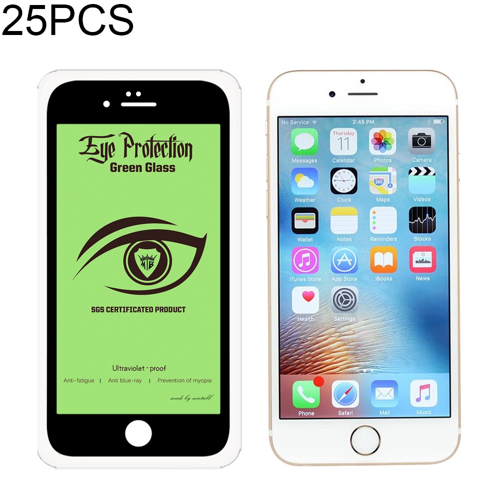25 PCS For iPhone 6 Plus MIETUBL 9H Hardness Eye-caring Anti-glare Green Light Tempered Glass Film(Black) 25 PCS For iPhone 6 Plus MIETUBL 9H Hardness Eye-caring Anti-glare Green Light Tempered Glass Film(Black)