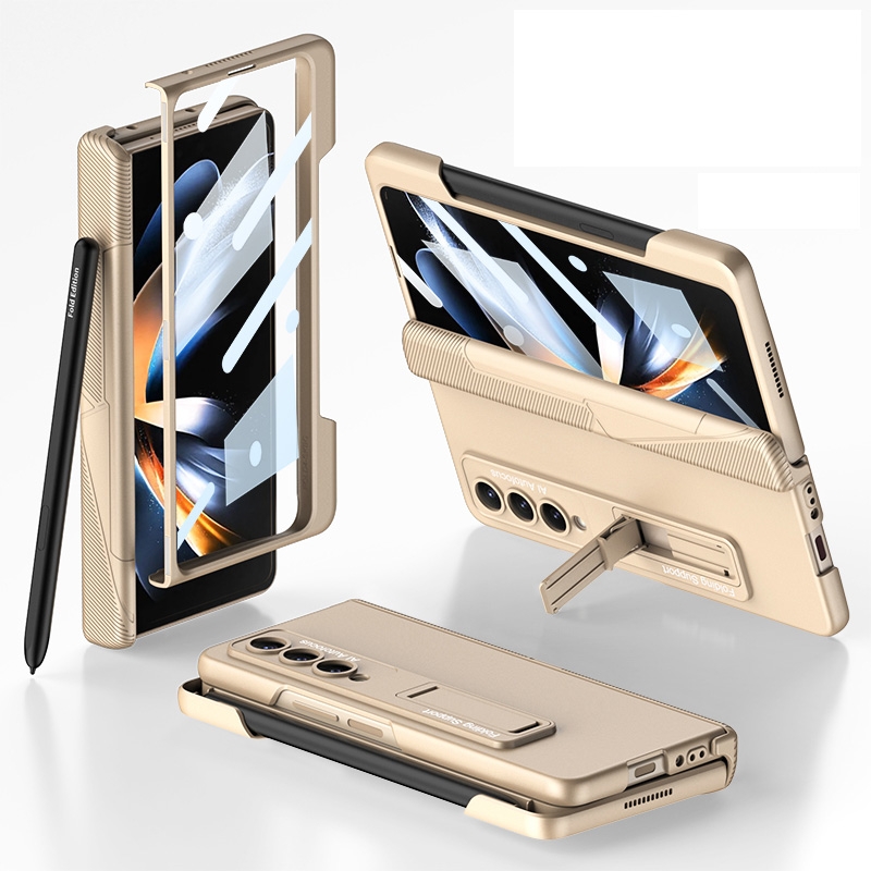 For Samsung Galaxy Z Fold4 GKK Integrated Magnetic Folding Phone Case with Pen Slot(Champagne Gold) For Samsung Galaxy Z Fold4 GKK Integrated Magnetic Folding Phone Case with Pen Slot(Champagne Gold)