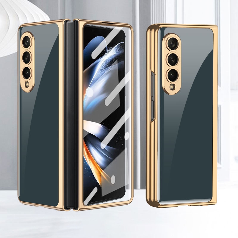 For Samsung Galaxy Z Fold4 GKK Integrated Electroplating Painted Glass Phone Case(Green) For Samsung Galaxy Z Fold4 GKK Integrated Electroplating Painted Glass Phone Case(Green)