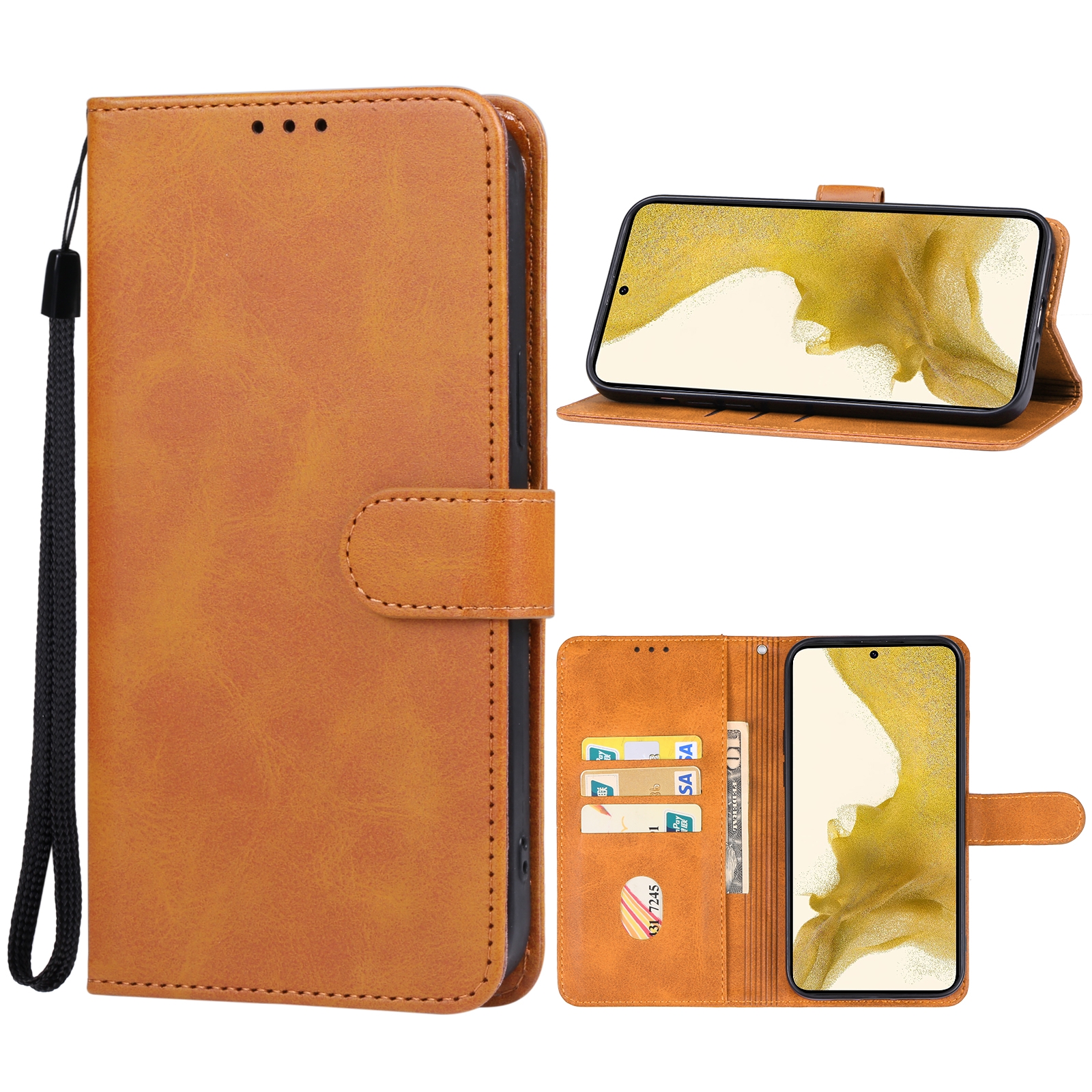 For Samsung Galaxy S23+ 5G Leather Phone Case(Brown) For Samsung Galaxy S23+ 5G Leather Phone Case(Brown)