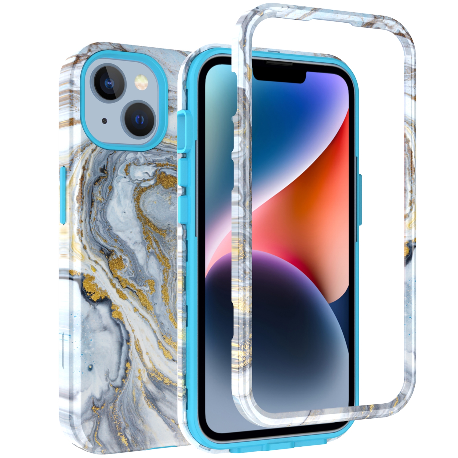 For iPhone 14 Plus Varnishing Water Stick TPU + Hard Plastic Phone Case(10022 Marble) For iPhone 14 Plus Varnishing Water Stick TPU + Hard Plastic Phone Case(10022 Marble)