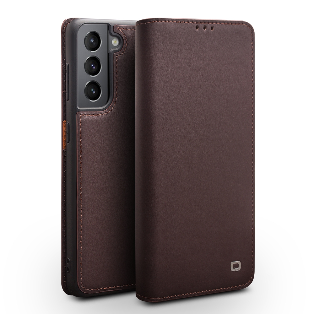 For Samsung Galaxy S21 5G QIALINO Classic Gen2 Genuine Leather Phone Case(Brown) For Samsung Galaxy S21 5G QIALINO Classic Gen2 Genuine Leather Phone Case(Brown)