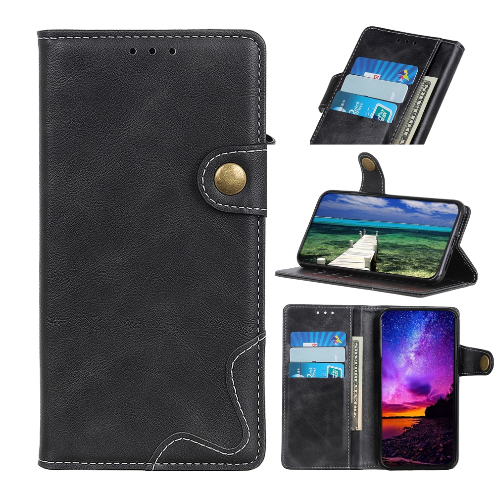 For Samsung Galaxy S23 S-Type Stitching Calf Texture Leather Phone Case(Black)