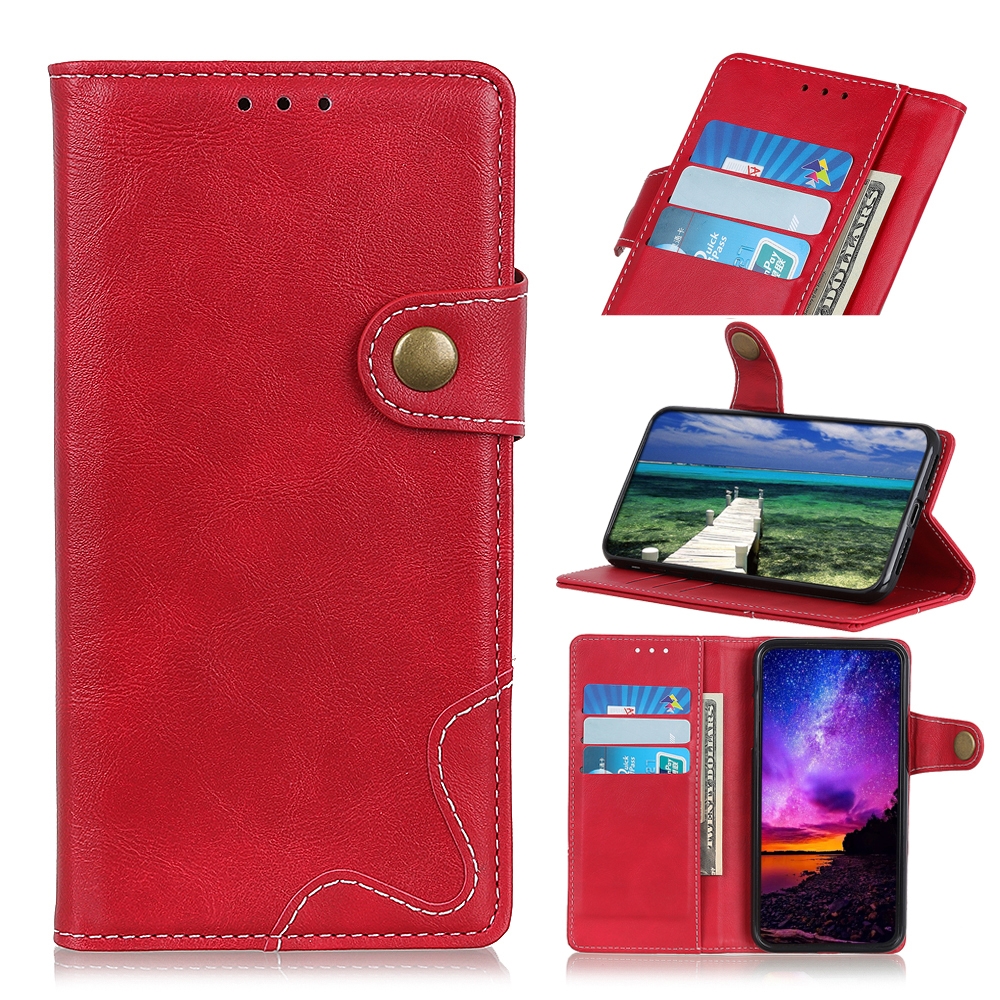 For Samsung Galaxy S23 Ultra S-Type Stitching Calf Texture Leather Phone Case(Red)