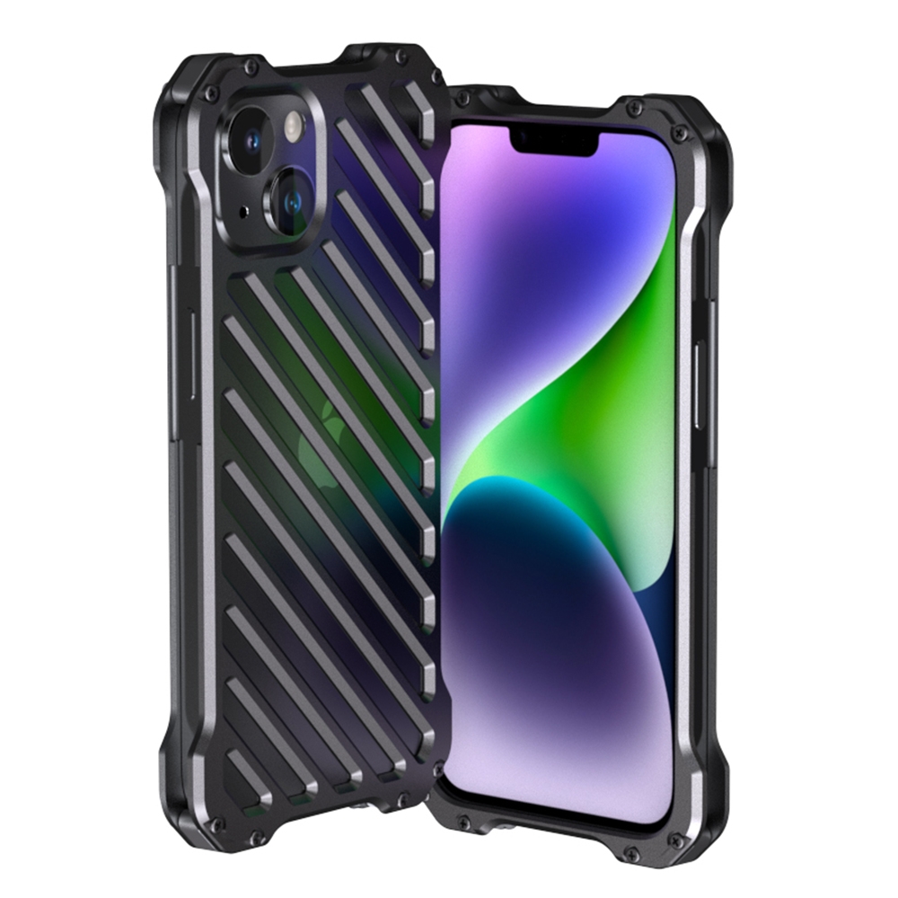 For iPhone 14 R-JUST Breathable Armor Phone Case(Silver Grey) For iPhone 14 R-JUST Breathable Armor Phone Case(Silver Grey)