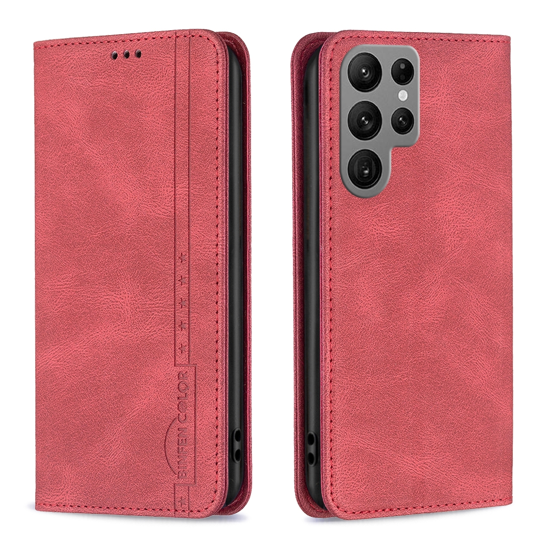 For Samsung Galaxy S23 Ultra 5G Magnetic RFID Blocking Anti-Theft Leather Phone Case(Red) For Samsung Galaxy S23 Ultra 5G Magnetic RFID Blocking Anti-Theft Leather Phone Case(Red)